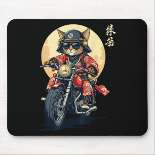 Tapis De Souris Japonais Samurai Chat Guerrier Chat Tattoo Kawaii 