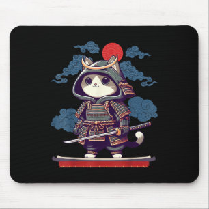 Tapis De Souris Japonais Samurai Chat Tattoo Kawaii Ninja Chat Ani
