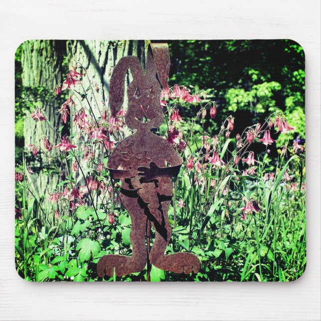 Tapis De Souris Jardin à fleurs de lapin rouillé (Devant)