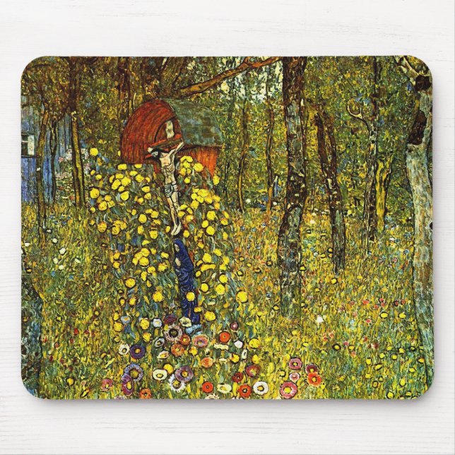 Tapis De Souris Jardin agricole avec Crucifix par Gustav Klimt (Devant)