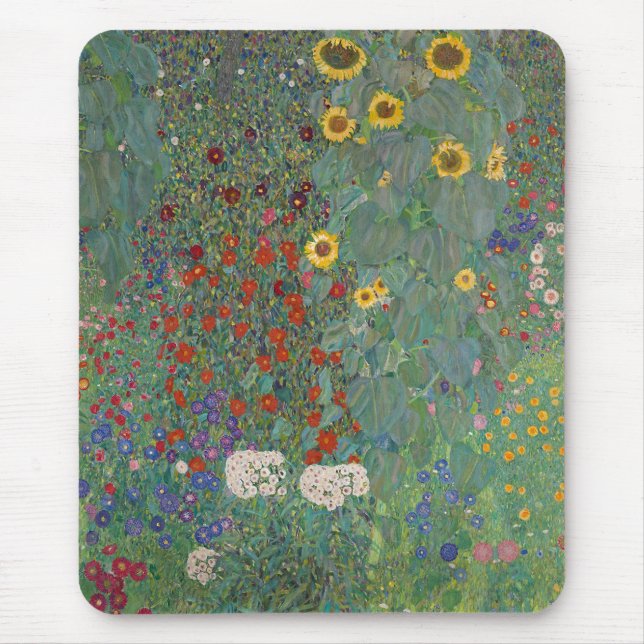 Tapis De Souris Jardin agricole Tournesols par Gustav Klimt Peintu (Devant)