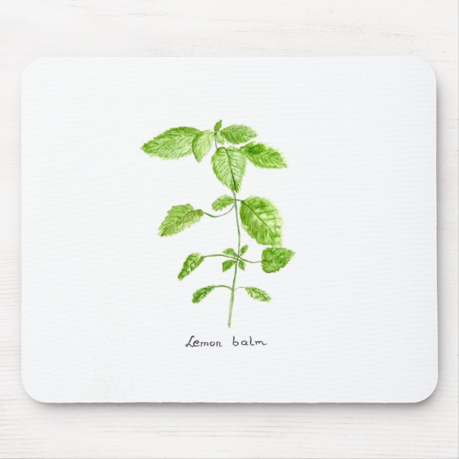 Tapis De Souris Jardin d'aquarelle aux herbes de chaux citron (Devant)