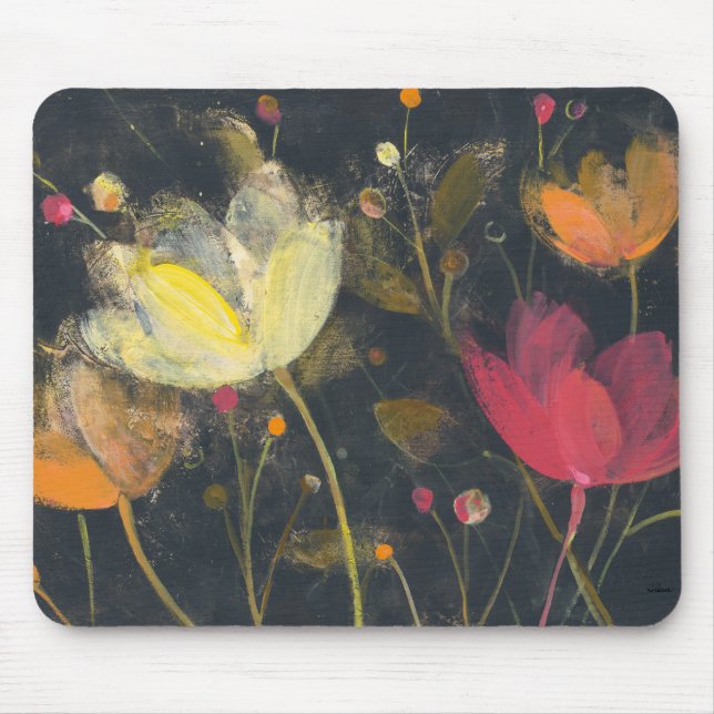 Tapis De Souris Jardin de clair de lune sur le noir (Devant)