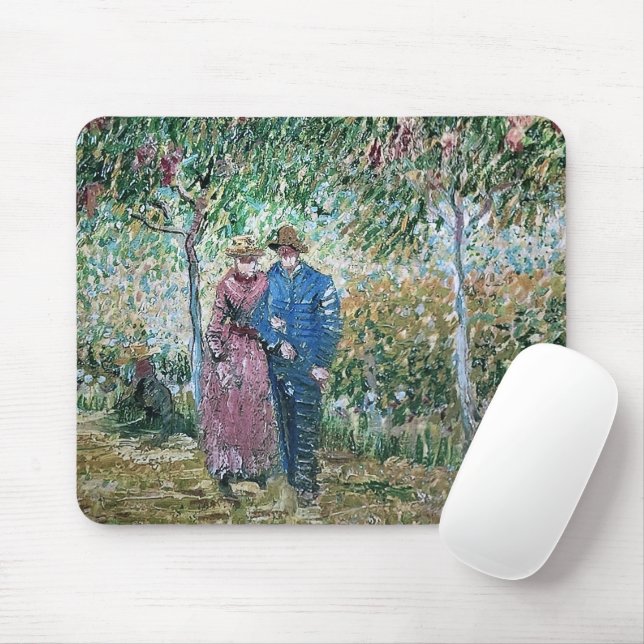 Tapis De Souris Jardin de Courting Couples Van Gogh Peinture (Avec souris)