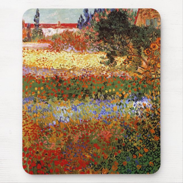 Tapis De Souris Jardin de fleurs (F430) Van Gogh Art (Devant)