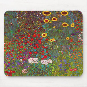 Tapis De Souris Jardin de la ferme Gustav Klimt avec son paravent