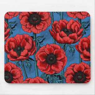 Tapis De Souris Jardin de l'anémone rouge