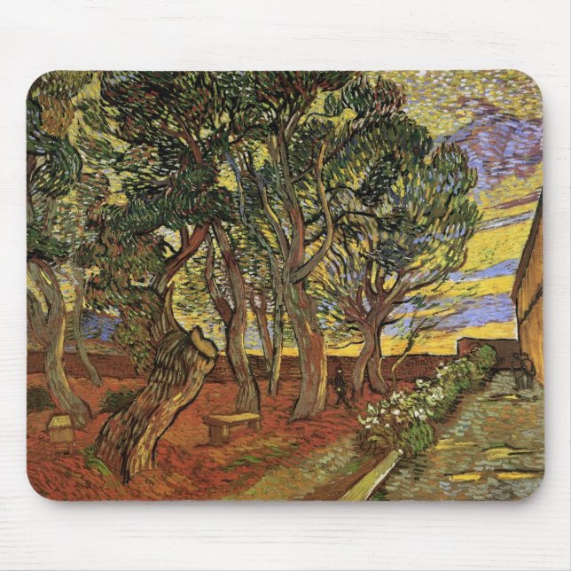 Tapis De Souris Jardin de l'hôpital Saint-Paul par Vincent van Gog (Devant)