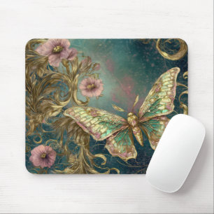 Tapis De Souris Jardin de papillon doré - Jardin Art Nouveau