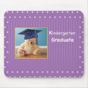 Tapis De Souris Jardin d'enfants Graduation Teddy Bear sur pourpre