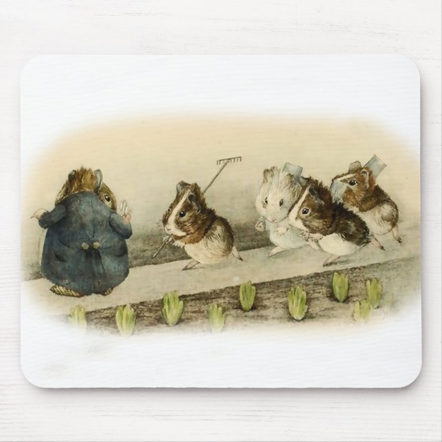 Tapis De Souris "Jardin des cochons de Guinée" par Beatrix Potter (Devant)