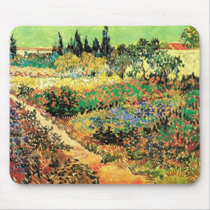 Tapis De Souris Jardin fleuri avec chemin par Vincent van Gogh