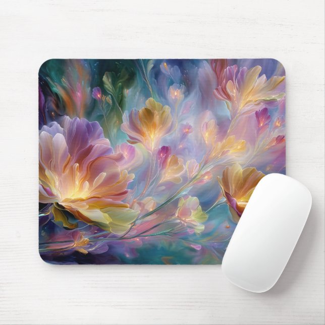 Tapis De Souris Jardin floral abstrait et rêveur (Avec souris)