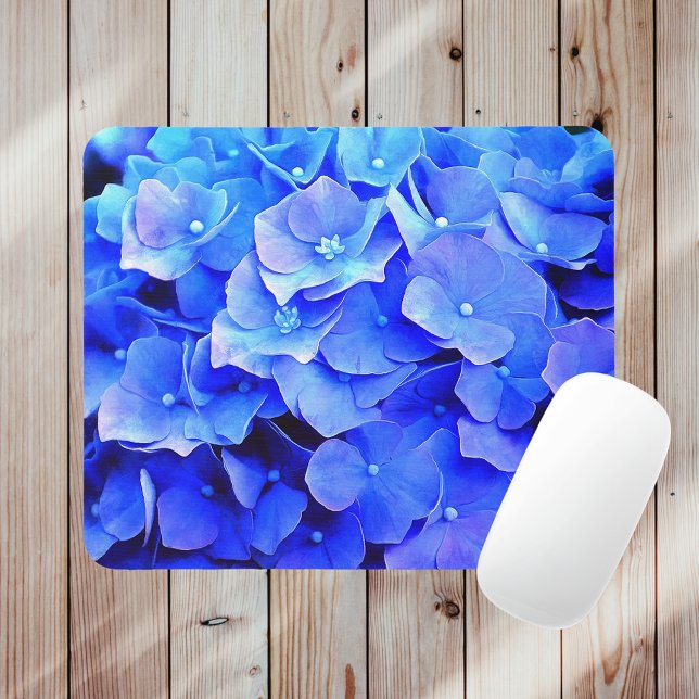 Tapis De Souris Jardin Floral d'été très Blue Hydrangeas (Créateur téléchargé)