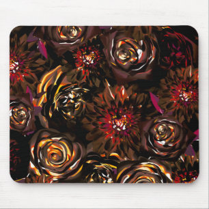 Tapis De Souris Jardin foncé Automne Fleurs vives automne