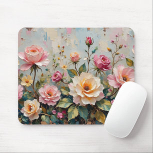 Tapis De Souris Jardin rose et crème Vintage Roses Floral