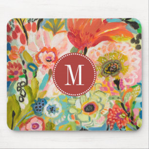 Tapis De Souris Jardin secret III floral du monogramme  