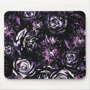 Tapis De Souris Jardin sombre fleurs violettes ensorcelantes de gl