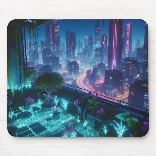 Tapis De Souris Jardin sur le toit de l'immeuble (Devant)