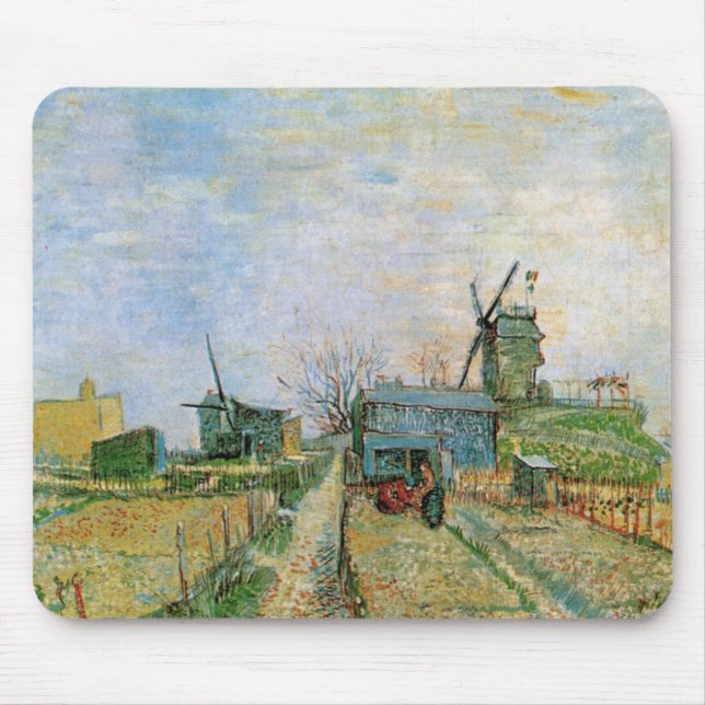 Tapis De Souris Jardin végétal à Montmartre par Vincent van Gogh (Devant)