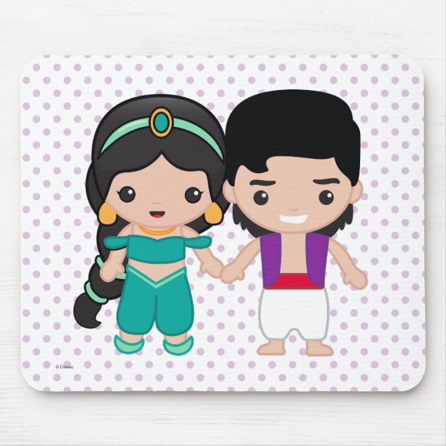 Tapis De Souris Jasmine et Aladdin Emoji (Devant)