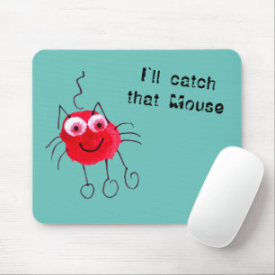 Tapis De Souris J'attraperai cette souris drôle de rousse