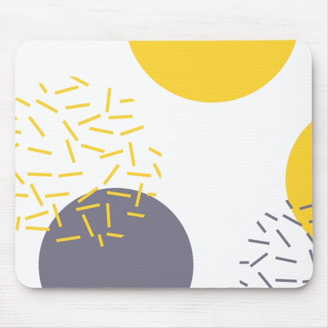 Tapis De Souris Jaune, cool, moderne, art géométrique tendance (Devant)