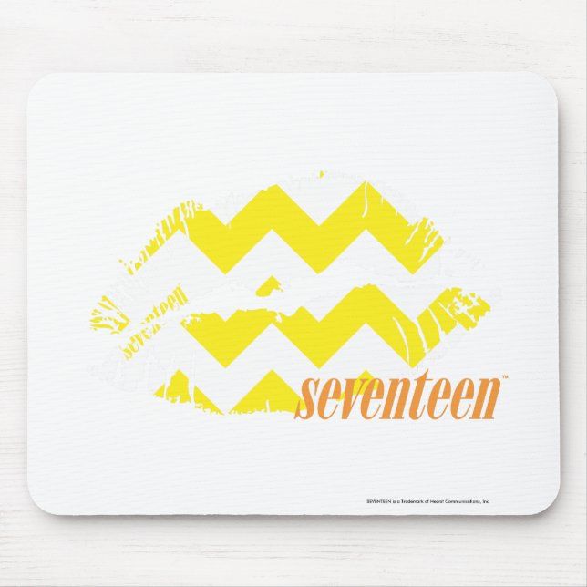 Tapis De Souris Jaune de zigzag (Devant)