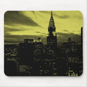 Tapis De Souris Jaune pointu Noir New York City