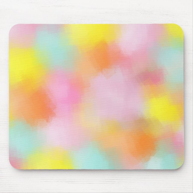 Tapis De Souris Jaune rose rouge bleu vert coloré Art Abstrait (Devant)