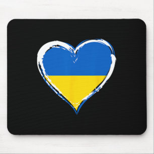 Tapis De Souris Je aime l'Ukraine - Soutenez l'Ukraine - Drapeau d