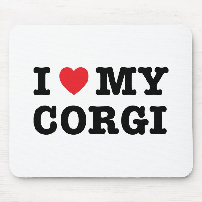 Tapis De Souris Je Coeur Mon Corgi Mousepad (Devant)