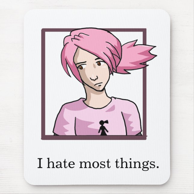 Tapis De Souris Je déteste la plupart des choses Mousepad (Devant)