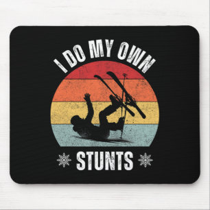 Tapis De Souris Je fais mes propres cascates skiant au coucher du