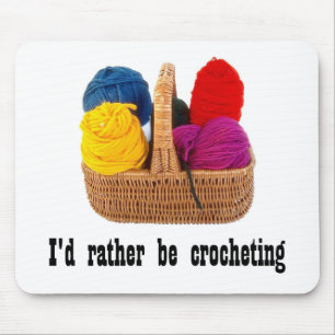Tapis De Souris Je ferais du crochet plutôt Mousepad