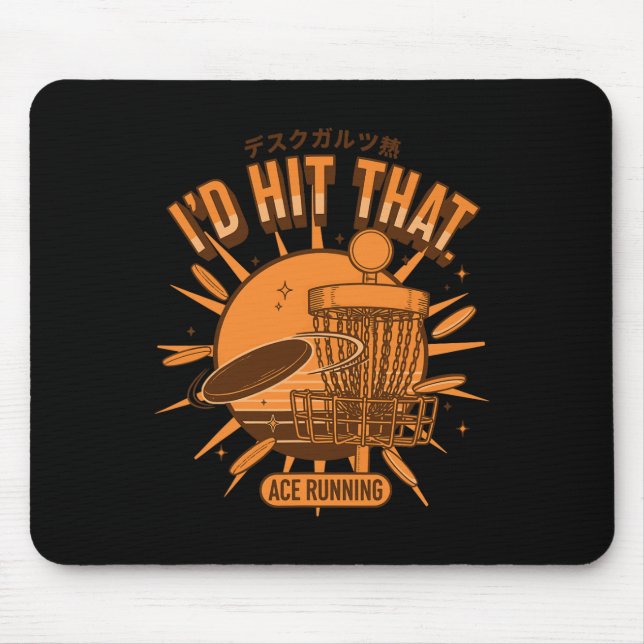 Tapis De Souris Je frapperais cet As en courant Scène de Disc Golf (Devant)