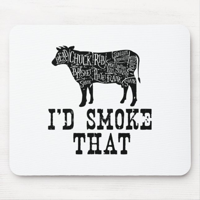 Tapis De Souris Je fumerais cette vache - Vêtements de Grillmaster (Devant)