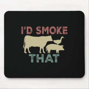 Tapis De Souris Je fumerais que le boeuf de vache Cook barbecue Cu