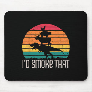 Tapis De Souris Je fumerais que les dinosaures barbecue grillent l