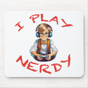 Tapis De Souris Je joue au gamer nerdy