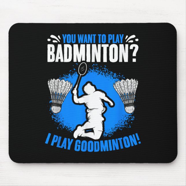 Tapis De Souris Je joue raquette de goodminton navette passe-temps (Devant)