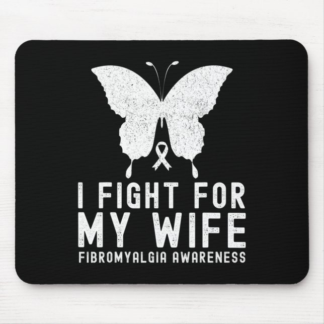 Tapis De Souris Je Lutte Pour Mon Épouse Fibromyalgie Mois B (Devant)