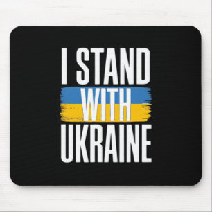 Tapis De Souris Je me tiens avec l'Ukraine Drapeau ukrainien gras 