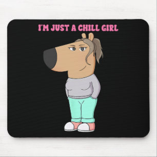 Tapis De Souris Je ne suis qu'une fille de frissons mème drôle fro