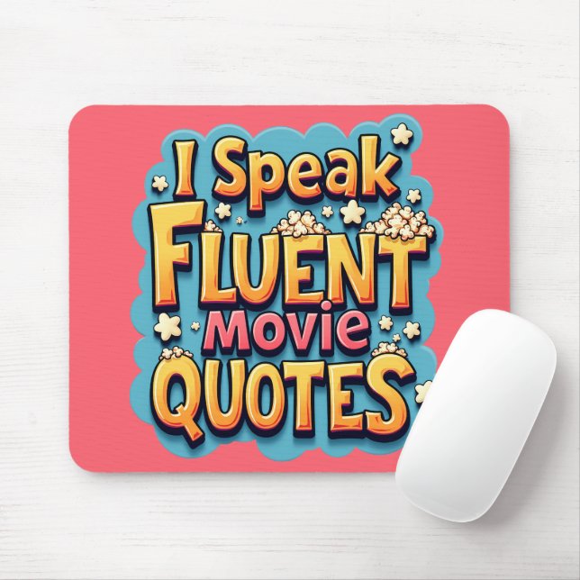 Tapis De Souris Je Parle Citations De Film Fluent Retro Pop Art (Avec souris)