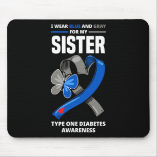 Tapis De Souris Je Porte Du Bleu Et Du Gray Pour Ma Soeur, Diabète