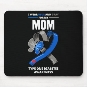 Tapis De Souris Je Porte Du Bleu Et Du Gris Pour Ma Mère Type Un D