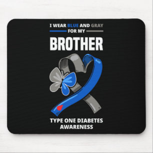 Tapis De Souris Je Porte Du Bleu Et Du Gris Pour Mon Frère Type Un