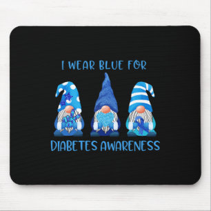 Tapis De Souris Je Porte Du Bleu Pour La Sensibilisation Au Diabèt