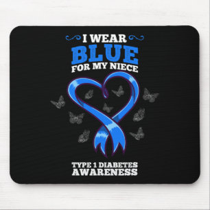 Tapis De Souris Je Porte Du Bleu Pour Ma Nièce T1D Type 1 Diabète